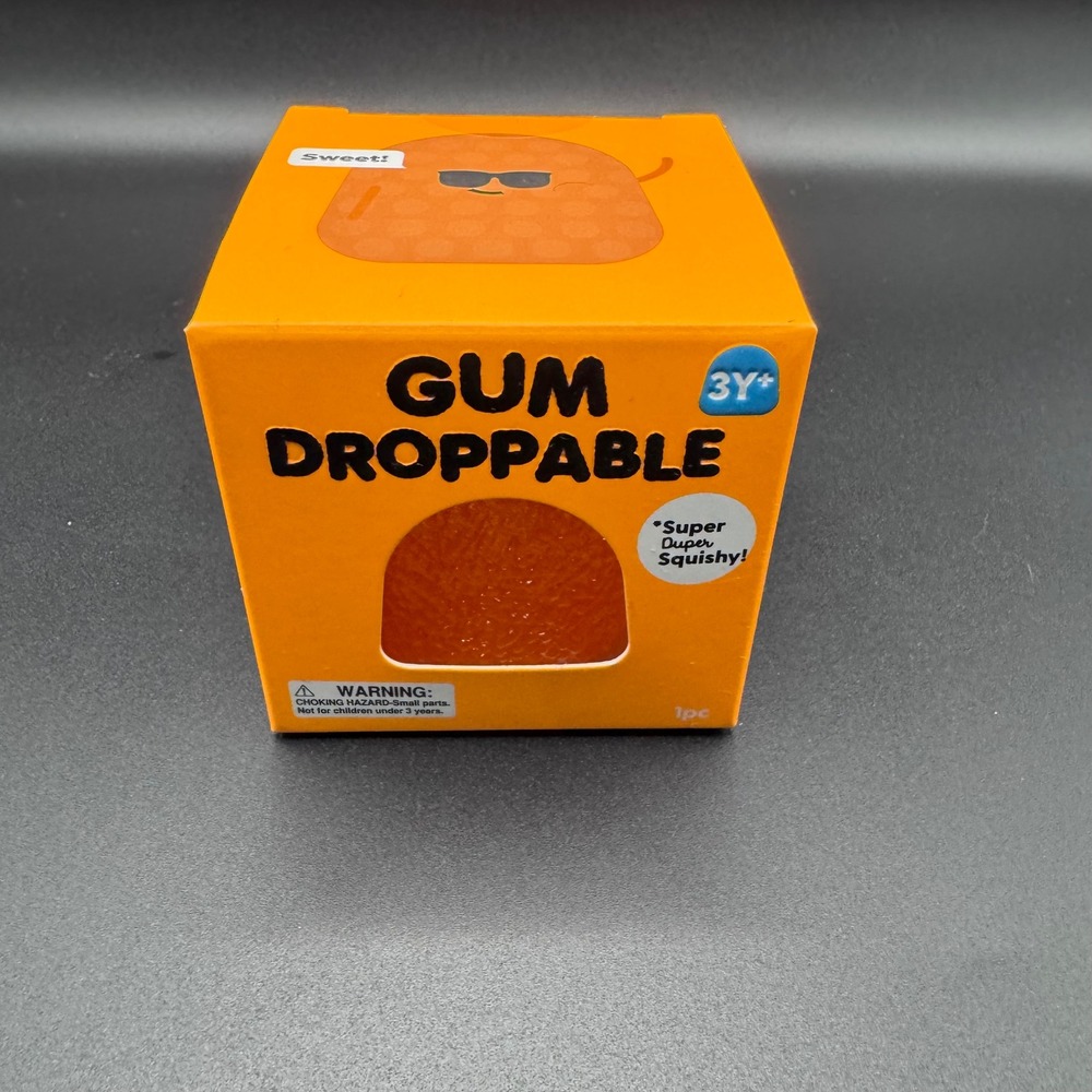 J'adore Gum Droppable Super Duper Squishy Orange Fidget Toy NIB